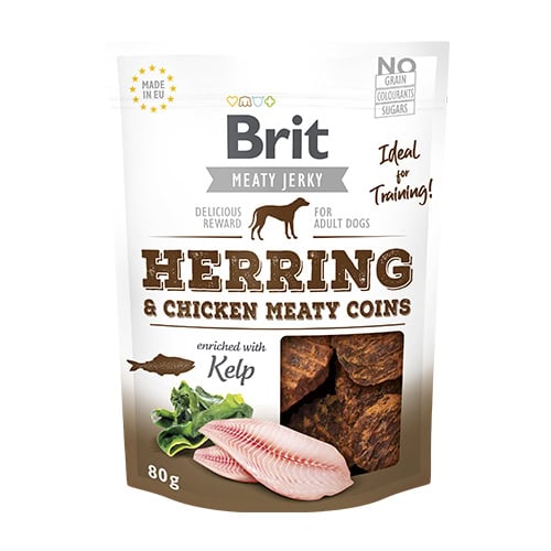 Brit Jerky Snack - Herring - Meaty Coins 80g (12)