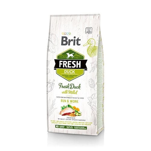 Brit Fresh - Dog - Duck with Millet Active Run & Work 12 kg