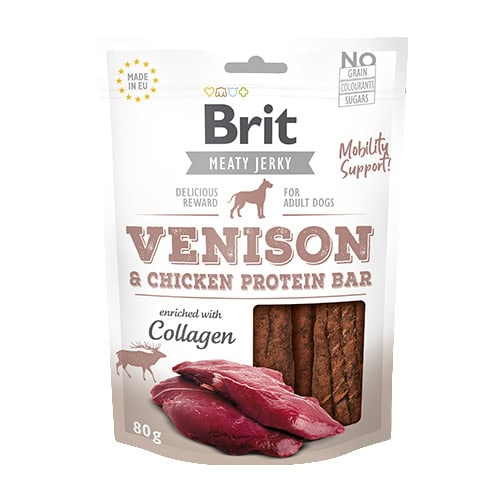 Brit Jerky Snack - Venison Protein Bar 80g (12)