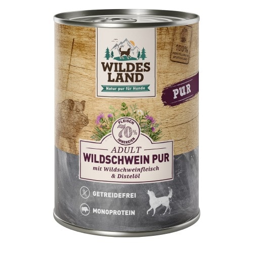 WL Dog Can - PURE - Wild Boar with Safflower Oil 400 g (6)