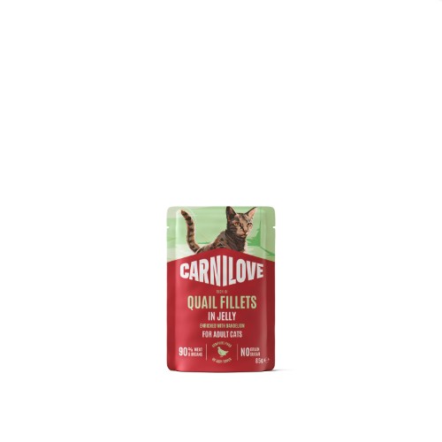 CL Cat Pouch - JELLY - rich in Quail enriched with Dandelion 85 g (24)