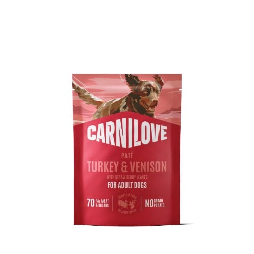 CL DOG POUCH - Turkey & Venison with Stawberry Leaves 300g (12)